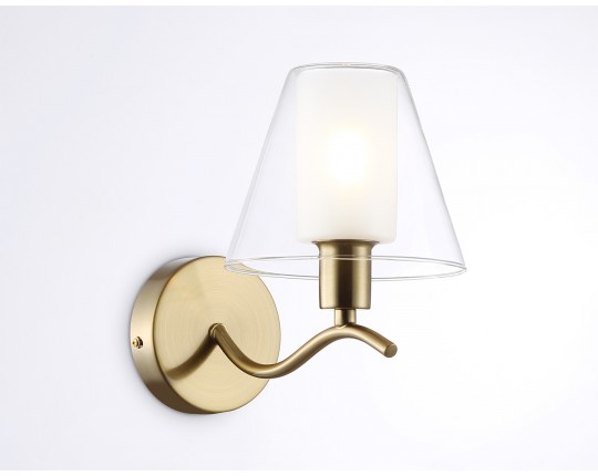  Настенный светильник LH57095 BS/FR латунь/белый матовый E14 max 40W 230*140*200