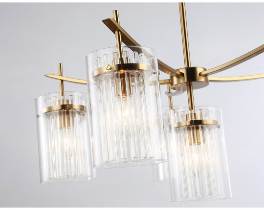 Подвесная люстра LH56031/5+1 BS/CL латунь/прозрачный E14*6 max 40W D680*1200