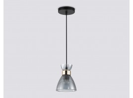  Светильник подвесной со стеклянным плафоном TR3406 BK/FGD/SM черный/золото/дымчатый E27 max 60W D135*1000