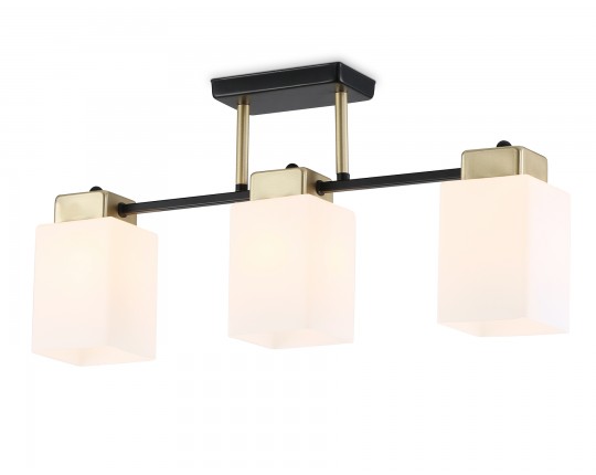  Люстра на штанге со стеклянными плафонами TR303046/3 BK/GD черный/золото E27/3 max 60W 540*100*270