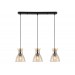  Светильник подвесной со стеклянными плафонами TR3404/3 BK/FGD/TI черный/золото/янтарь E27/3 max 60W 550*135*1000