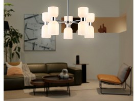  Люстра на штанге LH56083/10 СH/FR хром/белый матовый E14*10 max 40W D700*510