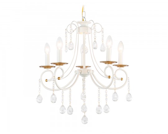  Подвесная люстра с хрусталем TR4916/5 WH/GD белый/золото E14/5 max 40W D550*860