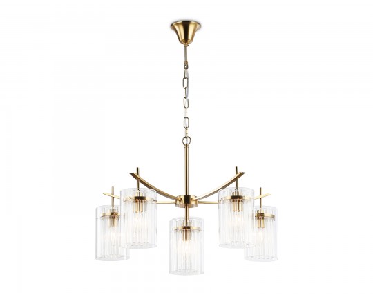  Подвесная люстра LH56031/5+1 BS/CL латунь/прозрачный E14*6 max 40W D680*1200