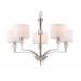  Подвесная люстра с абажурами и хрусталем LH71121/5 SN/WH никель/белый E14/5 max 40W D660*880