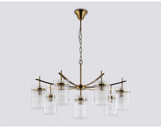  Подвесная люстра LH56033/7+1 BS/CL латунь/прозрачный E14*8 max 40W D790*1200