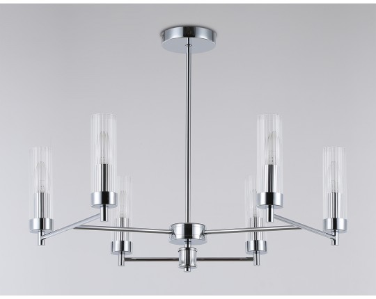  Люстра со стеклянными плафонами на штанге LH55151/6 CH/CL хром/прозрачный E14/6 max 40W D675*520