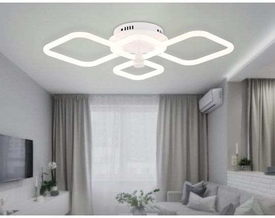  Потолочный светодиодный светильник с пультом FA3822/4 WH белый 3000K-6400K 86W 720*430*130 (ПДУ ИК)