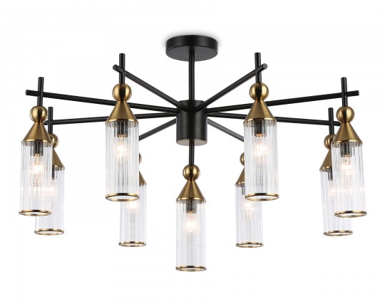  Люстра на штанге LH55258/9 BK/BS/CL черный/латунь/прозрачный E14*9 max 40W D770*530