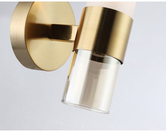  Настенный светильник LH55116 BS/FR/TI латунь/белый матовый/янтарь E14 max 40W 130*100*225