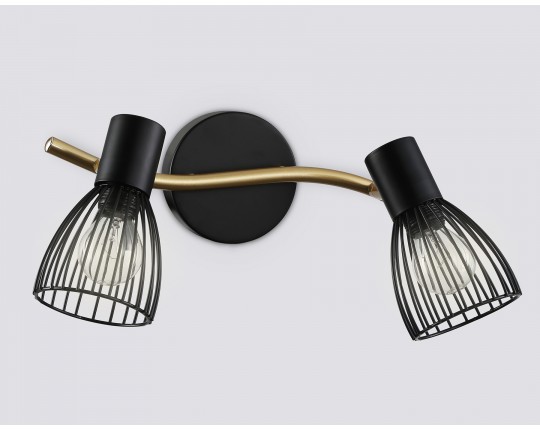  Настенно-потолочный спот в стиле лофт TR8660/2 BK/GD черный/золото E14/2 max 60W 330*100*170