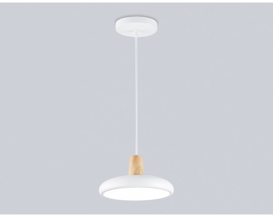  Светильник светодиодный подвесной FL4838 WH/WD белый/дерево 24W 3000-6000K D200*800 (без ПДУ)