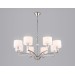 Подвесная люстра с абажурами и хрусталем LH71123/8 SN/WH никель/белый E14/8 max 40W D840*880