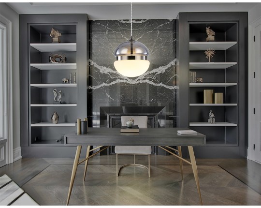  Подвесной светодиодный светильник LH11003 SM/FR дымчатый/белый матовый 20W 3000K D180*200