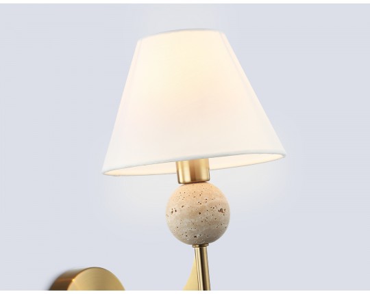  Настенный светильник с абажуром LH75165 BS/FR латунь/белый матовый E14 max 40W 240*170*300