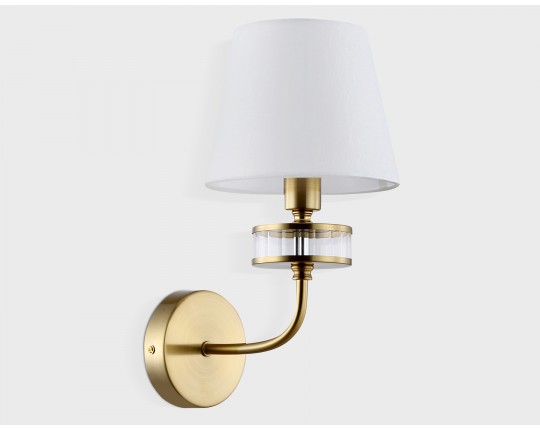  Настенный светильник с абажуром LH71255 BS/WH латунь/белый E14 max 40W 210*160*310