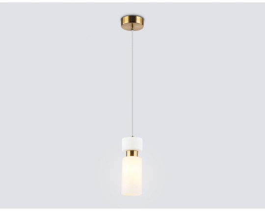 Подвесной светильник LH56122 BS/FR латунь/белый матовый E14 max 40W D65*1500
