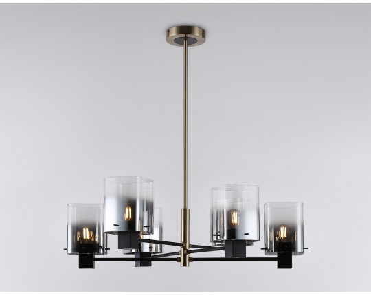  Подвесная люстра LH57041/6 BK/DBS/SM черный/темная латунь/дымчатый E14/6 max 40W D690*690