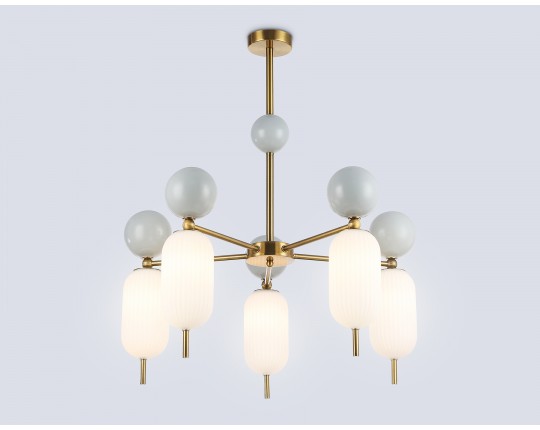  Светильник на штанге LH53104/5 BS/GR/FR латунь/серый/белый матовый G9*5 max 28W D650*750