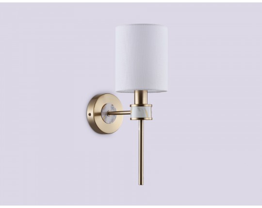  Настенный светильник с абажуром LH72375 DBS/WH темная латунь/белый E14 max 40W 190*120*370