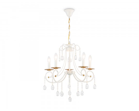  Подвесная люстра с хрусталем TR4916/5 WH/GD белый/золото E14/5 max 40W D550*860
