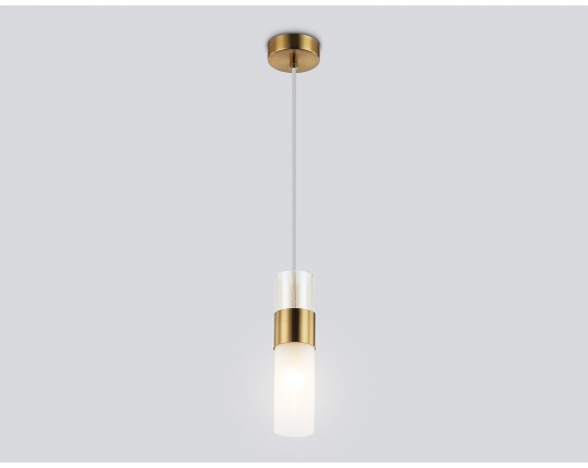  Подвесной светильник LH55111 BS/FR/TI латунь/белый матовый/янтарь E14 max 40W D55*1500