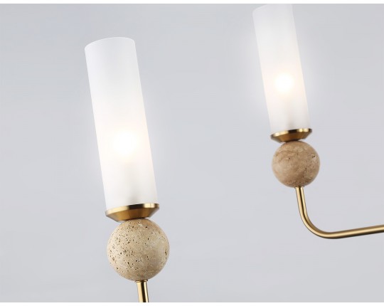  Люстра на штанге с мрамором LH53251/6 BS/FR латунь/белый матовый E14*6 max 40W D1050*1445