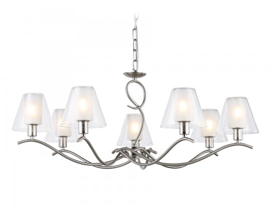  Подвесная люстра LH57083/7 SN/FR никель/белый матовый E14/7 max 40W D840*790