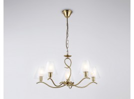  Подвесная люстра со стеклянными плафонами LH57091/5 BS/FR латунь/белый матовый E14/5 max 40W D690*790