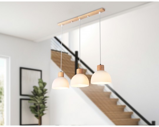  Подвесной светильник со сменной лампой TR83135/3 LW/FR светлое дерево/белый матовый E27/3 max 40W 640*180*1040