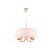  Подвесная люстра с абажуром и декором из керамики LH75021/5 GD/PI золото/розовый E14/5 max 40W D550*730