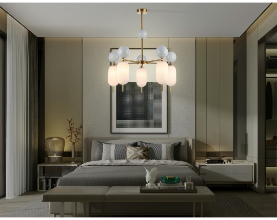  Светильник на штанге LH53104/5 BS/GR/FR латунь/серый/белый матовый G9*5 max 28W D650*750