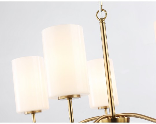  Подвесная люстра LH56051/5 BS/FR латунь/белый матовый E14*5 max 40W D590*950