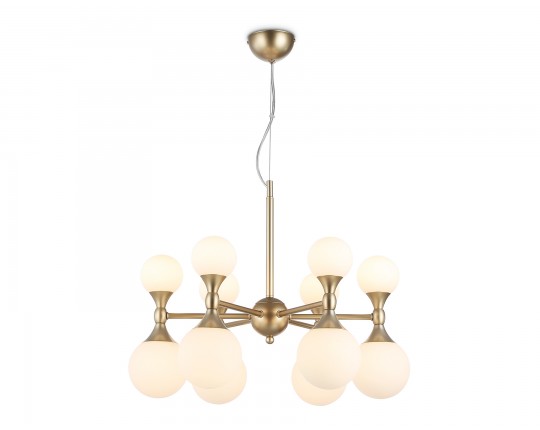  Подвесная люстра LH51050/12 GD/FR золото/белый матовый G9*12 max 28W D550*450