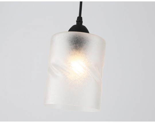  Светильник подвесной со стеклянным плафоном TR3409 BK черный E27 max 60W D120*1000