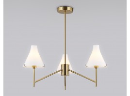  Люстра со стеклянными плафонами на штанге LH57131/3 BS/FR латунь/белый матовый E14/3 max 40W D650*590