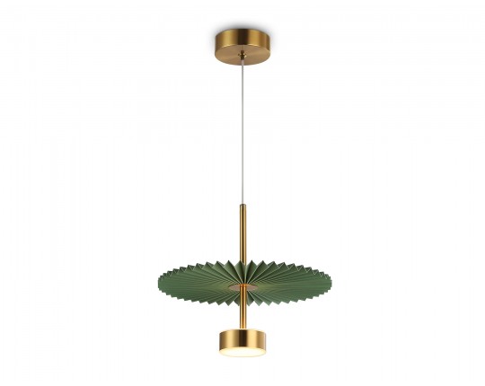  Подвесной светодиодный светильник LH72609 BK/GR латунь/зеленый 6W 3000K D300*260-1770