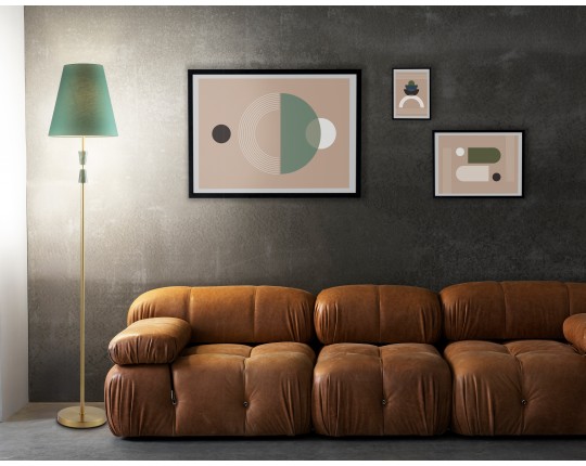  Напольный светильник с абажуром LH75059 BS/GN латунь/зеленый E27 max 60W D300*1550