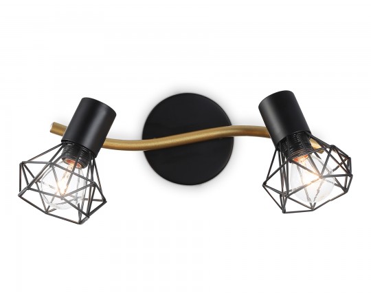  Настенно-потолочный спот в стиле лофт TR8656/2 BK/GD черный/золото E14/2 max 60W 330*100*185