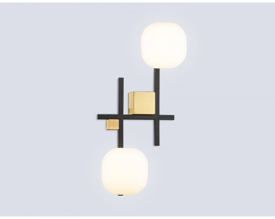  Настенный светильник со сменной лампой LH51019/2 BK/BS/FR черный/латунь/белый матовый G9*2 max 28W 230*170*480