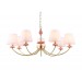  Подвесная люстра с абажуром и декором из керамики LH75025/7 GD/PI золото/розовый E14/7 max 40W D890*800