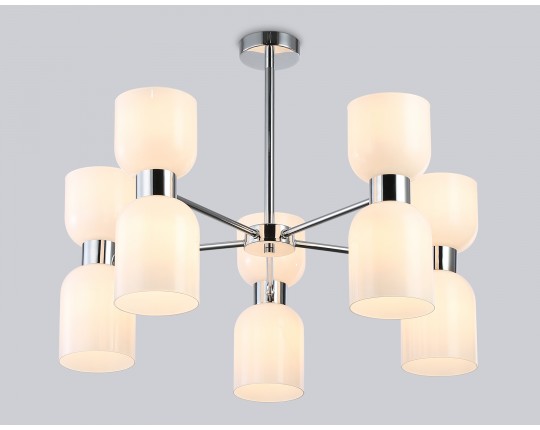  Люстра на штанге LH56083/10 СH/FR хром/белый матовый E14*10 max 40W D700*510
