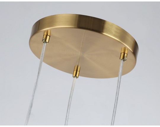  Подвесной светильник LH55112/3 BS/FR/TI латунь/белый матовый/янтарь E14*3 max 40W D220*1200