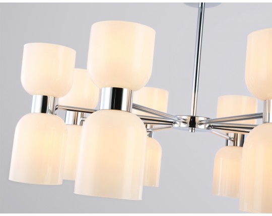  Люстра на штанге LH56085/16 СH/FR хром/белый матовый E14*16 max 40W D860*510