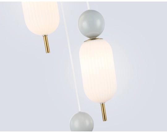  Подвесной светильник LH53102/3 BS/GR/FR латунь/серый/белый матовый G9*3 max 28W D260*1525