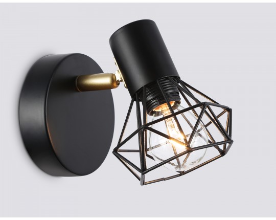  Настенно-потолочный спот в стиле лофт TR8655 BK/GD черный/золото E14 max 60W 170*100*140