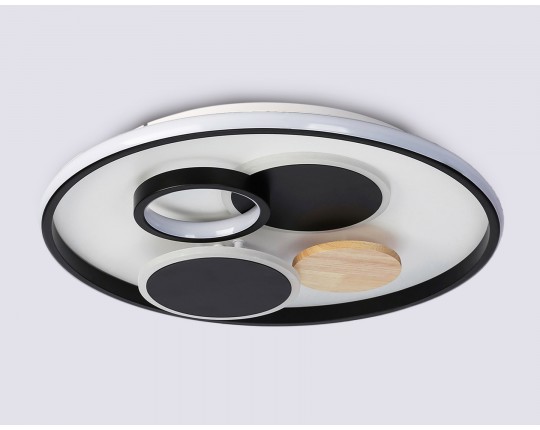  Настенно-потолочный светодиодный светильник с пультом FL4802 WH/BK белый/черный 3000K-6400K 70W D500*95 (ПДУ ИК)