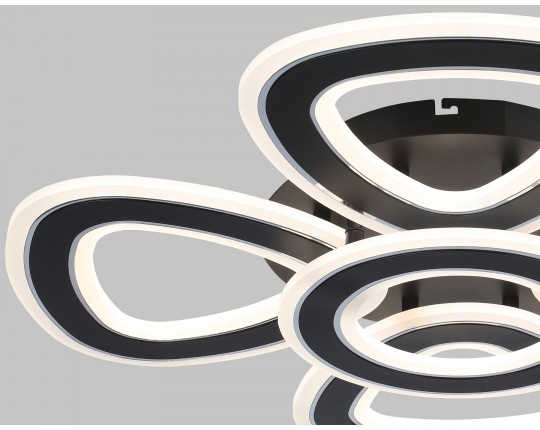  Потолочный светодиодный светильник с пультом FA8926/4+1 BK/CH черный/хром 163W 3000K-6400K 590*590*120 (ПДУ РАДИО 2.4G)