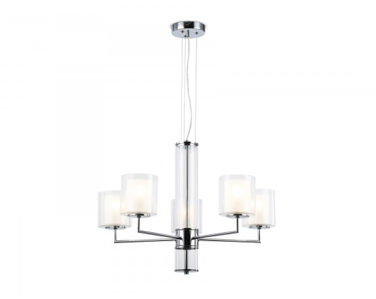  Подвесная люстра LH56001/5 СH/FR хром/белый матовый E14*5 max 40W D640*1260