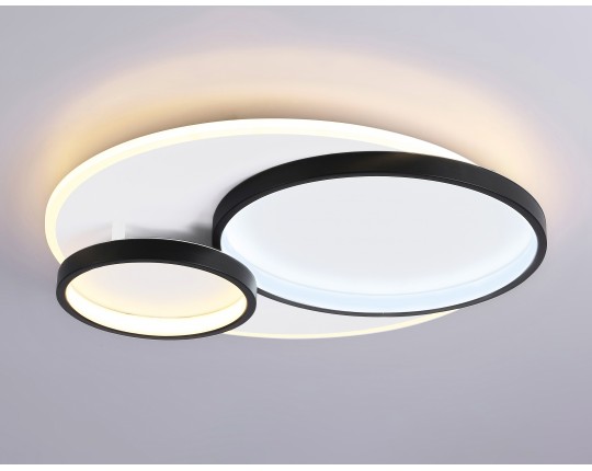  Настенно-потолочный светодиодный светильник с пультом FA7719 WH/BK белый/черный 3000K-6400K 64W 490*470*90 (ПДУ РАДИО 2.4G)